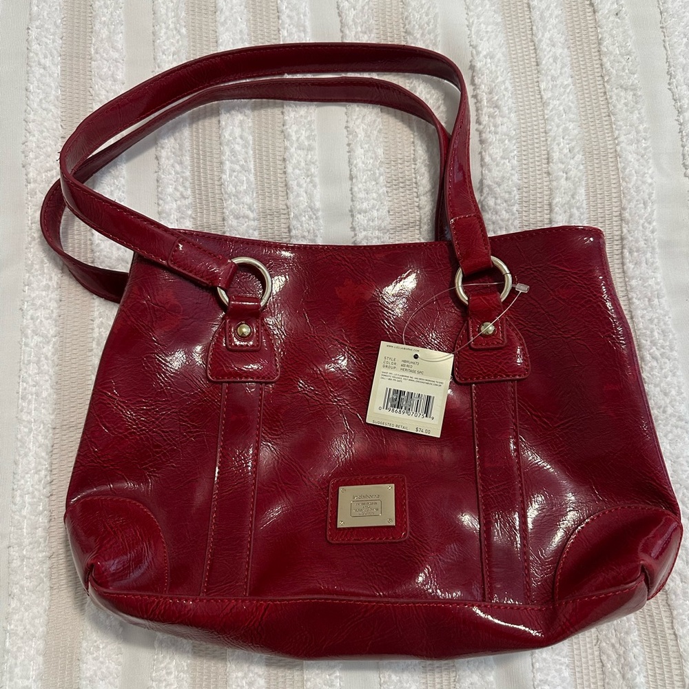 Red Leather Tote Bag